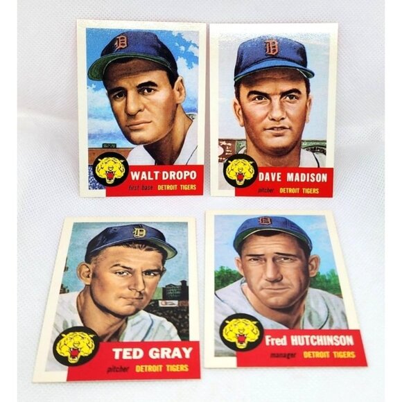Detroit Tigers 1953 Vintage Reprint Topps Baseball Cards 4 Card Bundle - Picture 3 of 12